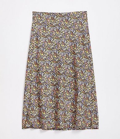 Floral Pull On Midi Skirt