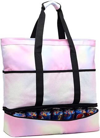 Amazon.com: Beach Bag Women Waterproof Sandproof Beach Tote Bags with Cooler Top zipper Beach Essentials for Vacation Summer Pool : Clothing, Shoes & Jewelry