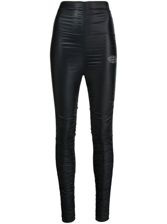 Shop Alexander Wang ruched high-waisted leggings with Express Delivery - FARFETCH