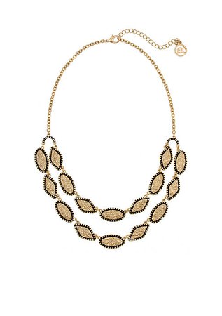 Erica Lyons Gold Tone 2 Row Necklace