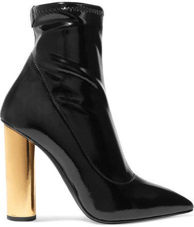 Crudelia Patent-leather Ankle Boots - Black