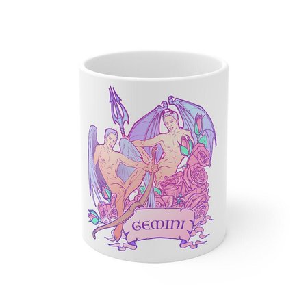 Gemini Coffee Mug 11oz Cute Pink Gemini Astrology Zodiac Gift | Etsy