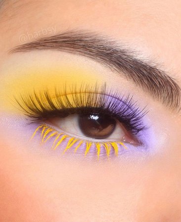 yellow purple eyeshadow look