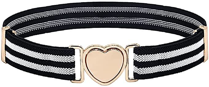 Amazon.com: Girls Adjustable Elastic Belts Fashion Waist Belt with Pin Buckle for Jeans Pants Dress (Heart Rosy): Clothing, Shoes & Jewelry