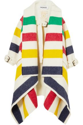 Monse- Striped wool felt coat