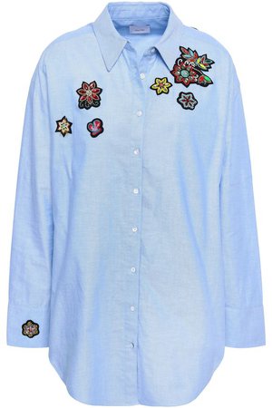 Embellished cotton-poplin shirt | CINQ À SEPT | Sale up to 70% off | THE OUTNET