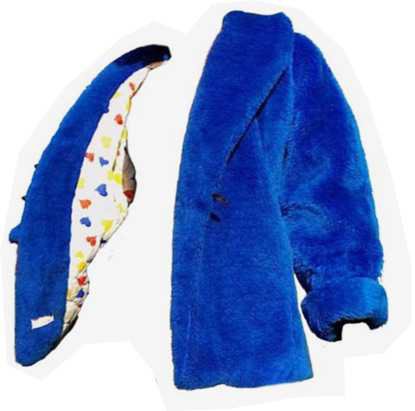 blue fur jacket