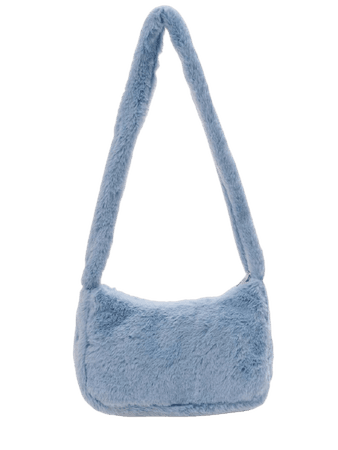 Blue fluffy bag