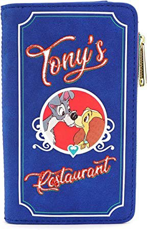 Amazon.com: Loungefly x Disney Lady and the Tramp Tony's Menu Bi-Fold Wallet (Blue/Red, One Size) : Clothing, Shoes & Jewelry