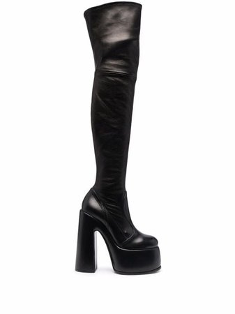 Shop Casadei thigh-high platform boots with Express Delivery - FARFETCH