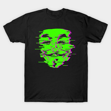 Anon Glitch Green - Anonymous - T-Shirt | TeePublic