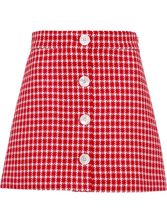 Miu Miu tweed buttoned mini skirt red & white MG15731V7V - Farfetch