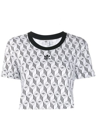 Adidas Trefoil Monogram Cropped T-shirt - Farfetch