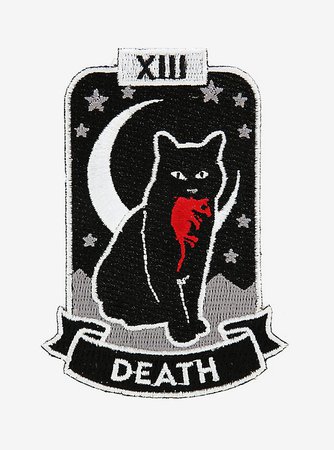 Cat Death Tarot Card Patch