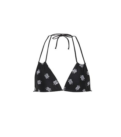 Paisley-printed triangle bikini top
