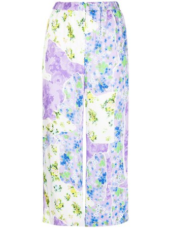 MSGM floral-print cropped trousers - FARFETCH