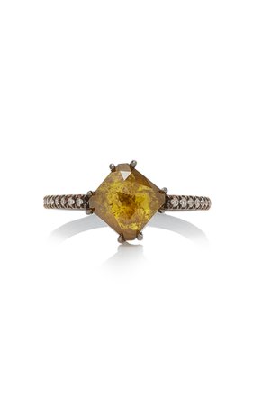 Nina Runsdorf Rough Mustard Diamond Ring Size: 6.5