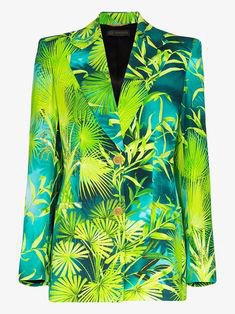 Versace Jungle print single-breasted blazer