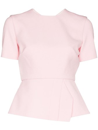 Shop pink Roland Mouret Roseland peplum top with Express Delivery - Farfetch