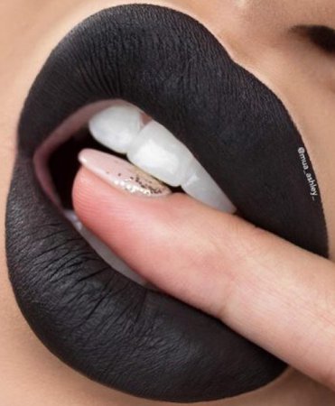 matte black lipstick