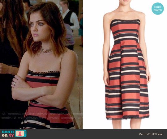 WornOnTV: Aria’s striped rehearsal dinner dress on Pretty Little Liars | Lucy Hale | Clothes and Wardrobe from TV