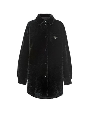 Prada black shearling coat