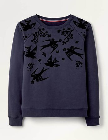 The Sweatshirt - Navy, Magical Bird Placement | Boden US