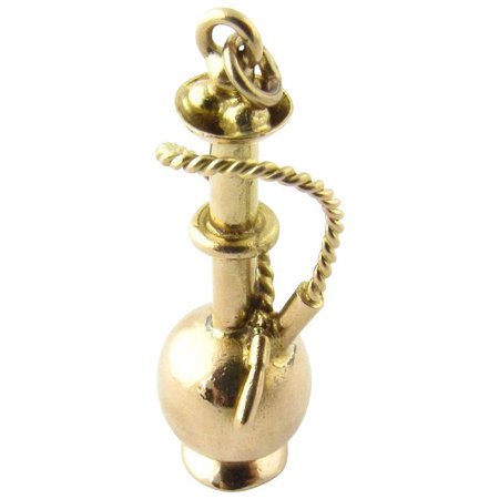 Vintage 14 Karat Yellow Gold Hookah Pipe Charm : Gold and Silver Brokers | Ruby Lane
