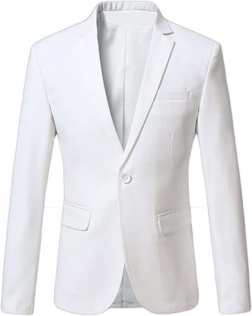 Mirecoo Men's Premium Slim Fit Casual Blazer Business Jacket One Button Suits Coat: Amazon.co.uk: Clothing
