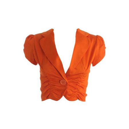 short sleeve orange crop blazer