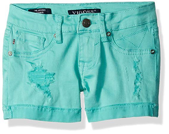 Mint-Blue Denim Shorts