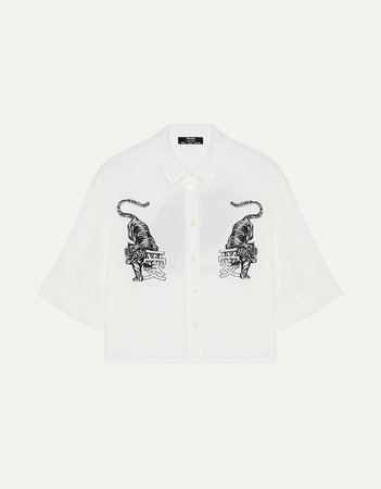 Printed shirt - New - Bershka United States white