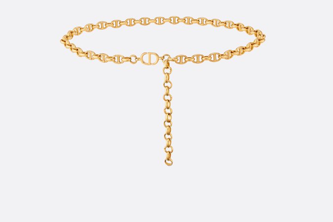 Dior Caro Chain Belt Shiny Gold-Finish Metal, 10 MM | DIOR