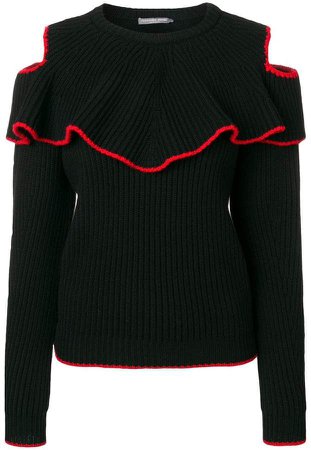 contrast trim knitted top