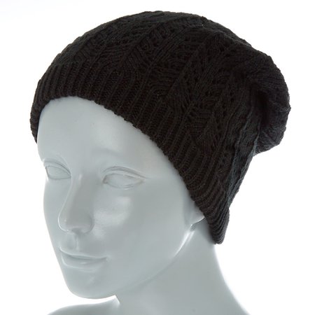 Double Layer Knit Beanie - Black