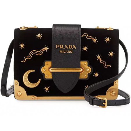 Prada Cahier Astrology Velvet Shoulder Bag