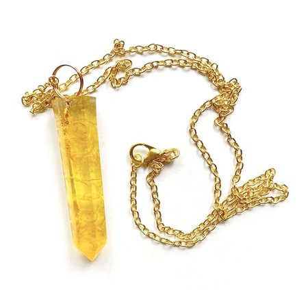 yellow crystal pendant necklace