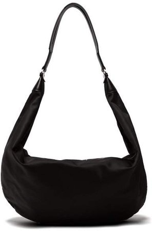 Sling Leather Trimmed Nylon Cross Body Bag - Womens - Black