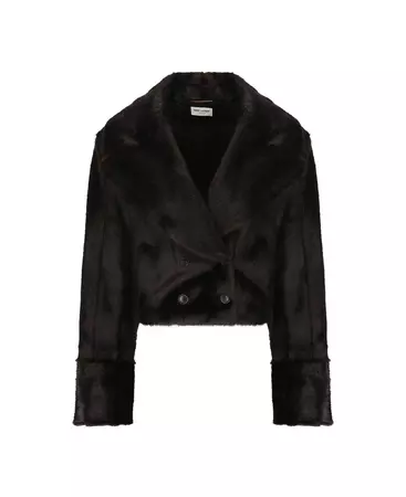 Saint Laurent Double-breasted Long-sleeved Coat | italist, ALWAYS LIKE A SALE