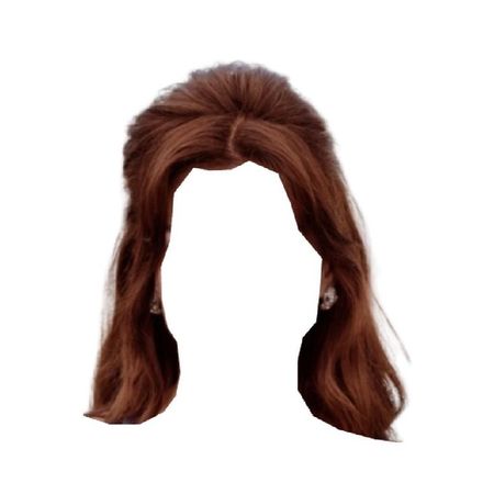 red brown hair teased back half up half down ponytail hairstyle curtain bangs