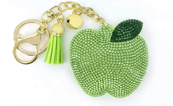 green apple keychain
