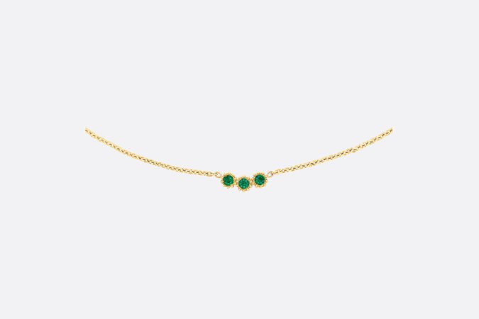MIMIROSE NECKLACE Yellow Gold and Emeralds