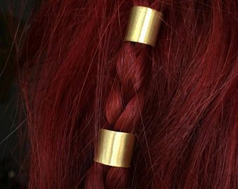 2pcs Viking Brass Hair Bead Hair Ring Spiral Tribal Style | Etsy
