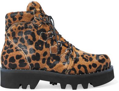 Neir Leopard-print Calf Hair Ankle Boots - Leopard print