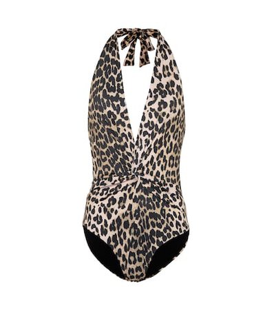 Leopard-printed swimsuit