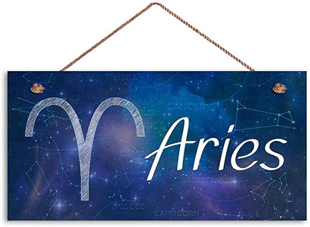 Amazon.com: INNAPER Aries Sign, Zodiac Sign, Constellation Wall Art, Galaxy Style, 6" x 12" Sign, Housewarming Gift, Party Gift（W8092）: Posters & Prints