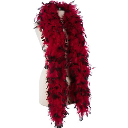 Flapper boa scarf red and black