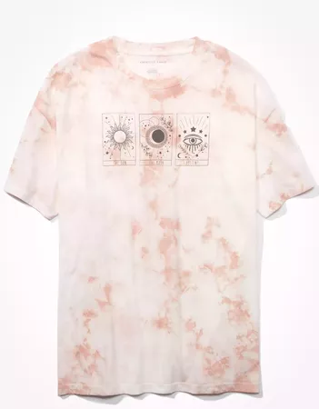AE Tie-Dye Celestial Graphic T-Shirt blush