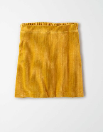 AE Studio Knit Corduroy Mini Skirt yellow