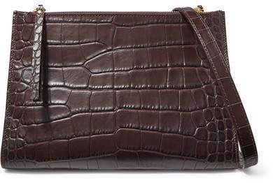 Nanushka - Izabel Croc-effect Leather Shoulder Bag - Brown
